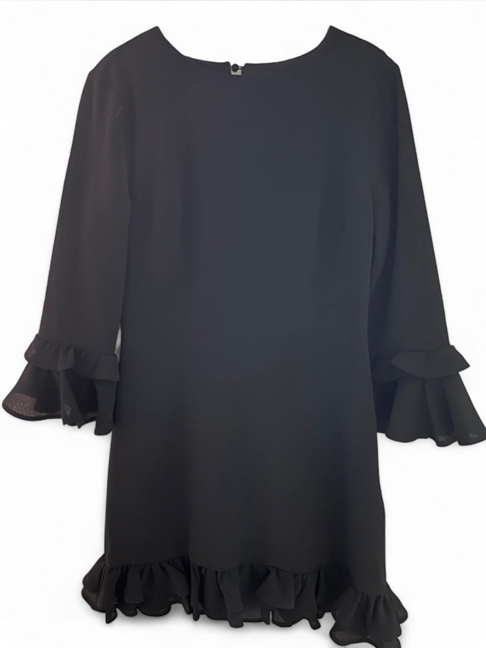 BB Dakota Black Tiered Ruffle Hem & Cuff Mini Dress Size 2